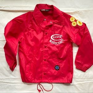 Champion Vintage Red Woodcraft Patches Jacket Kids 10-12 Culver Woodcraft